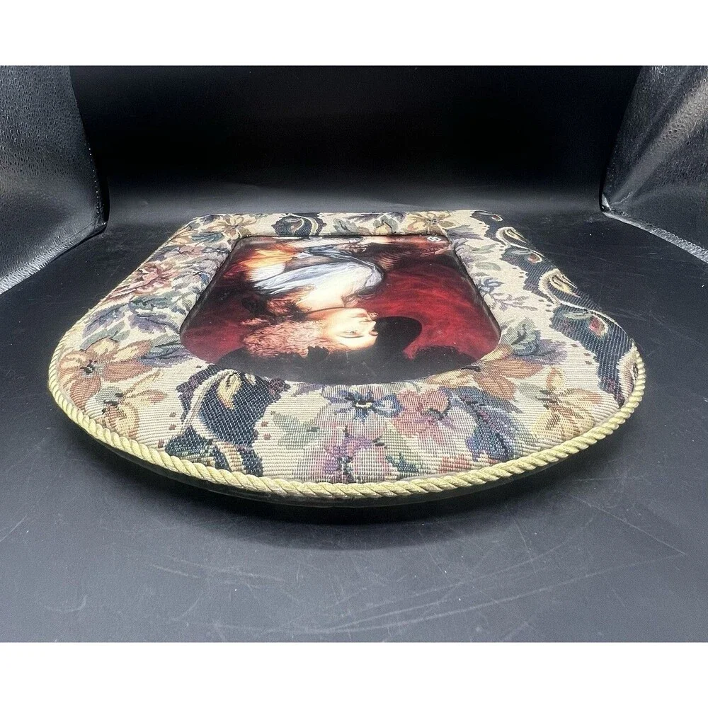 Vintage Needlepoint Frame Sarah Siddons Portrait Victorian Style Decor